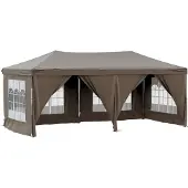 vidaXL - Partytent - inklapbaar - met - zijwanden - 3x6 - m - taupe