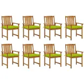 vidaXL Tuinstoelen 8 st met kussens massief acaciahout