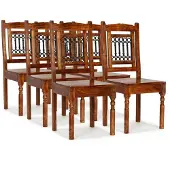 vidaXL Eetkamerstoelen 6 st massief hout klassiek