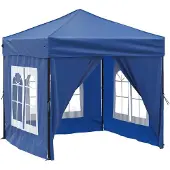 vidaXL Partytent, inklapbaar met zijwanden, blauw, 2x2 meter