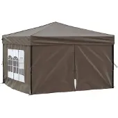 vidaXL - Partytent - inklapbaar - met - zijwanden - 3x3 - m - taupe