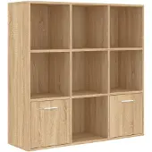 vidaXL Boekenkast 98x30x98 cm bewerkt hout sonoma eikenkleurig