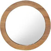 vidaXL Wandspiegel rond 60 cm teakhout