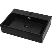 vidaXL Wastafel met kraangat 76x42,5x14,5 cm keramiek zwart