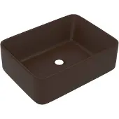 vidaXL Wastafel 41x30x12 cm keramiek mat donkerbruin