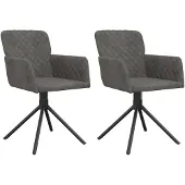 vidaXL Eetkamerstoelen draaibaar 2 st fluweel donkergrijs