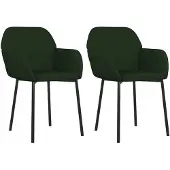 vidaXL Eetkamerstoelen 2 st fluweel donkergroen