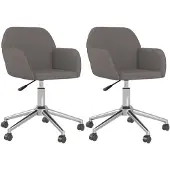 vidaXL Eetkamerstoelen draaibaar 2 st stof donkergrijs