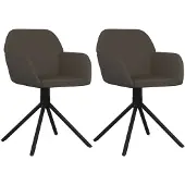 vidaXL Eetkamerstoelen draaibaar 2 st fluweel donkergrijs
