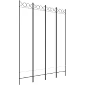 Super Merchant Kamerscherm met 4 panelen 160x200 cm stof wit
