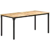 vidaXL Eettafel 160x80x76 cm ruw mangohout