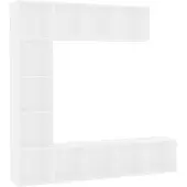 vidaXL 3-delige Boekenkast-/tv-meubelset 180x30x180 cm wit