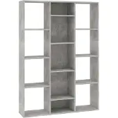 vidaXL Kamerscherm/boekenkast 100x24x140 cm bewerkt hout betongrijs