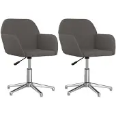 vidaXL Eetkamerstoelen draaibaar 2 st stof donkergrijs