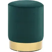 vidaXL Kruk fluweel 28 x 36 cm donkergroen en goudkleurig