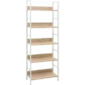 vidaXL Boekenkast 5 schappen 60x27,6x158,5 cm bewerkt hout eikenkleur