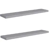 vidaXL Wandschappen zwevend 2 st 120x23,5x3,8 cm MDF grijs