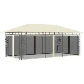 vidaXL Paviljoen met muggengaas, 6x3x2,73 meter, crème