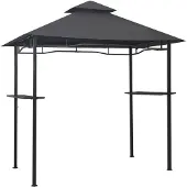 vidaXL BBQ-paviljoen, 240x150x255 cm, antraciet, staal