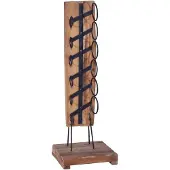 vidaXL Wijnrek voor 6 flessen 35x35x100 cm massief teakhout
