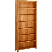 vidaXL Boekenkast met 7 schappen 90x22,5x200 cm massief eikenhout