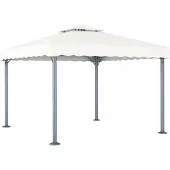 vidaXL Paviljoen, 300 x 300 cm, crème kleur, aluminium