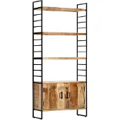 vidaXL Boekenkast met 4 schappen 80x30x180 cm ruw mangohout