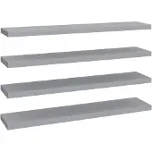 vidaXL Wandschappen zwevend 4 st 120x23,5x3,8 cm MDF grijs