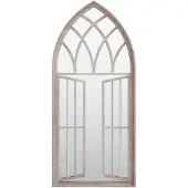 vidaXL Tuinspiegel 100x45 cm ijzer zandkleurig