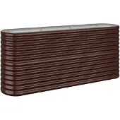 vidaXL Plantenbak 152x40x68 cm gegalvaniseerd staal bruin