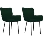 vidaXL Eetkamerstoelen 2 st fluweel donkergroen