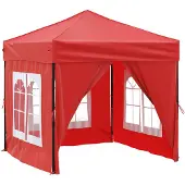 vidaXL Partytent inklapbaar met zijwanden 2x2 m rood