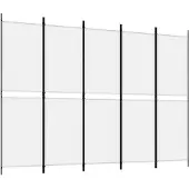 vidaXL Kamerscherm met 5 panelen 250x180 cm stof wit