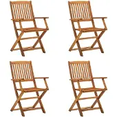vidaXL Tuinstoelen inklapbaar 4 st massief acaciahout