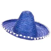 Vegaoo - Blauw sombrero hoed met pompons voor volwassenen