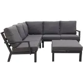 Van der Garde Tuinmeubelen Rockford/Atlanta loungeset antraciet - 5-delig