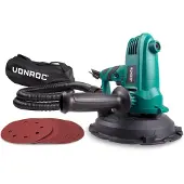 Vonroc Wand- en plafondschuurmachine 750W - 180mm | Incl. stofafzuiging en 33 schuurvellen