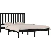 vidaXL Bedframe massief grenenhout zwart 200x200 cm