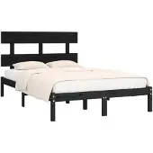 vidaXL Bedframe massief hout zwart 200x200 cm