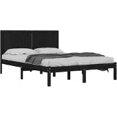 vidaXL Bedframe massief grenenhout zwart 200x200 cm