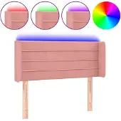 vidaXL Hoofdbord LED 103x16x78/88 cm fluweel roze