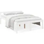 vidaXL Seniorenbed, wit, 120x190 cm, massief grenenhout