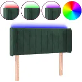 vidaXL Hoofdbord LED 83x16x78/88 cm fluweel donkergroen