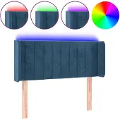 vidaXL Hoofdbord LED 83x16x78/88 cm fluweel donkergroen