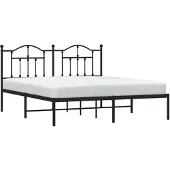 vidaXL Bedframe met hoofdbord metaal zwart 183x213 cm