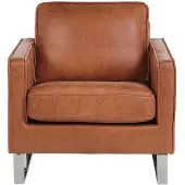 Beliani VIND - Fauteuil-Bruin-Kunstleer