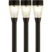 Lumineo 5x Buiten/tuin LED zwarte stekers Jive solar verlichting 32 cm -