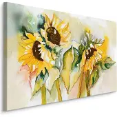 Karo-art Schilderij - Zonnebloemen, 5 maten, Premium print op canvas