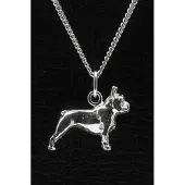 MOOYE ® - Collectie Zilveren Bulldog franse ketting hond hanger - groot