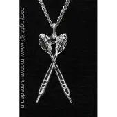 MOOYE ® - Collectie Zilveren Dartpijlen gekruist middel ketting hanger